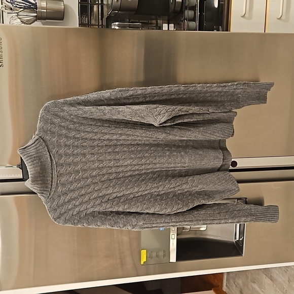 💕FAVORITE DAUGHTER💕 Masha Cable Knit Turtleneck Sweater Storm Cloud Grey L NWT - Picture 11 of 16